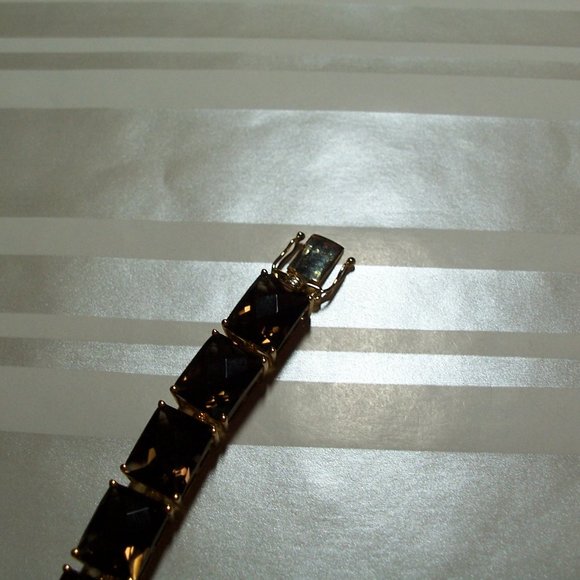 10K Gold Smoky Quartz Bracelet - Picture 4 of 11